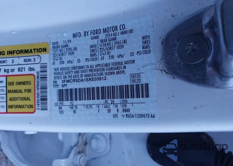 2025 Ford Bronco Sport Badlands z USA, uszkodzony, nr VIN 3FMCR9DA1SRE05812